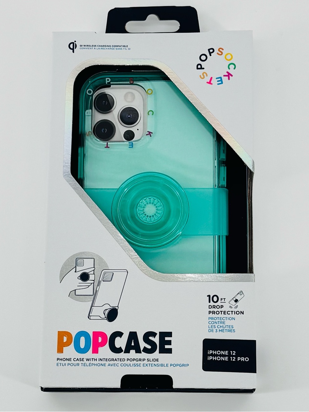 PopSockets PopCase iPhone 12 12 Pro Teal PopGrip Slide Case NEW
